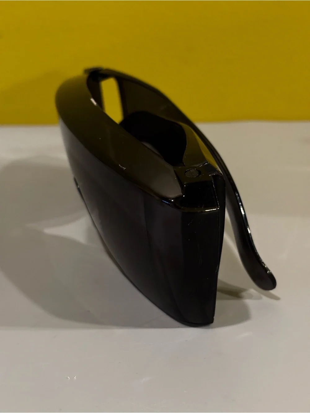Futuristic Oversized Black Shield Sunglasses0714